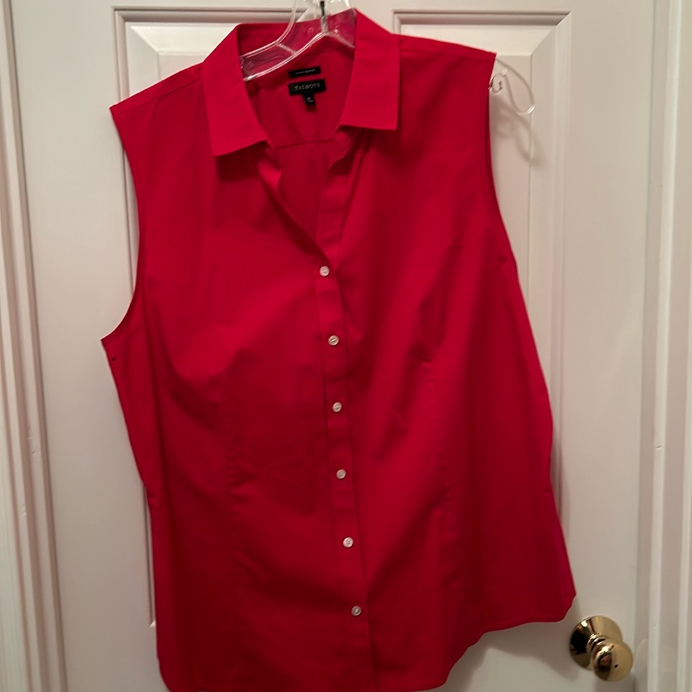 Red sleeveless Talbots top. Wrinkle resistant! Gorgeous red!